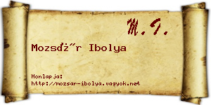 Mozsár Ibolya névjegykártya